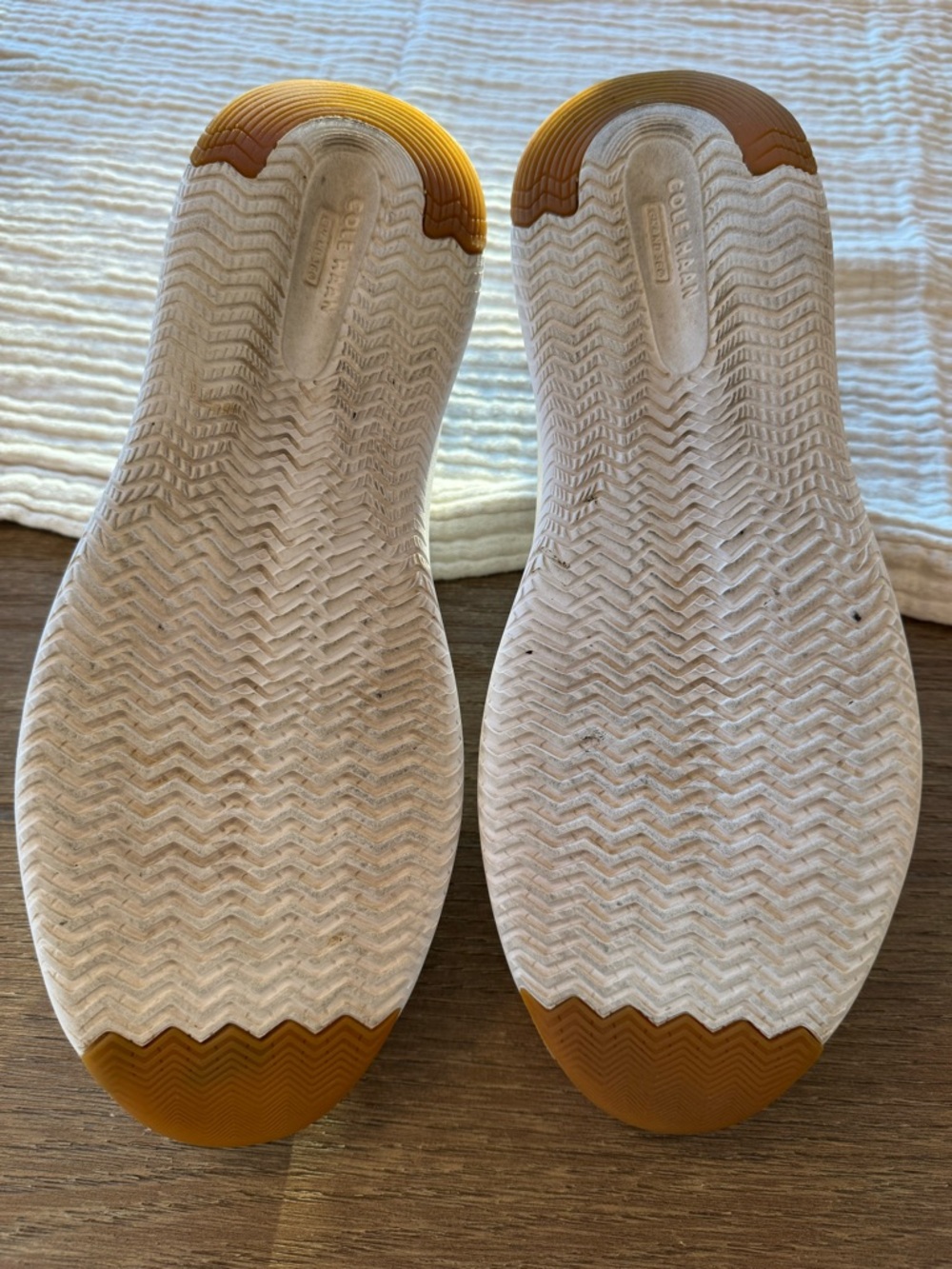 Cole Haan White Leather Sneakers with Black Tongue Accents - Picture 8 of 8